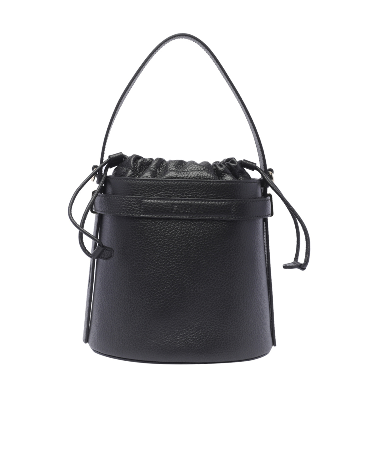 Furla Giove Drawstring Mini Bucket Bag In Black