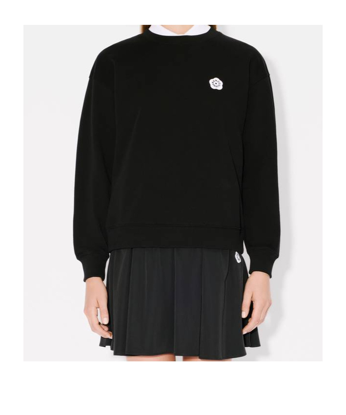 Kenzo Long-sleeved Embroidered Hoodie In Black