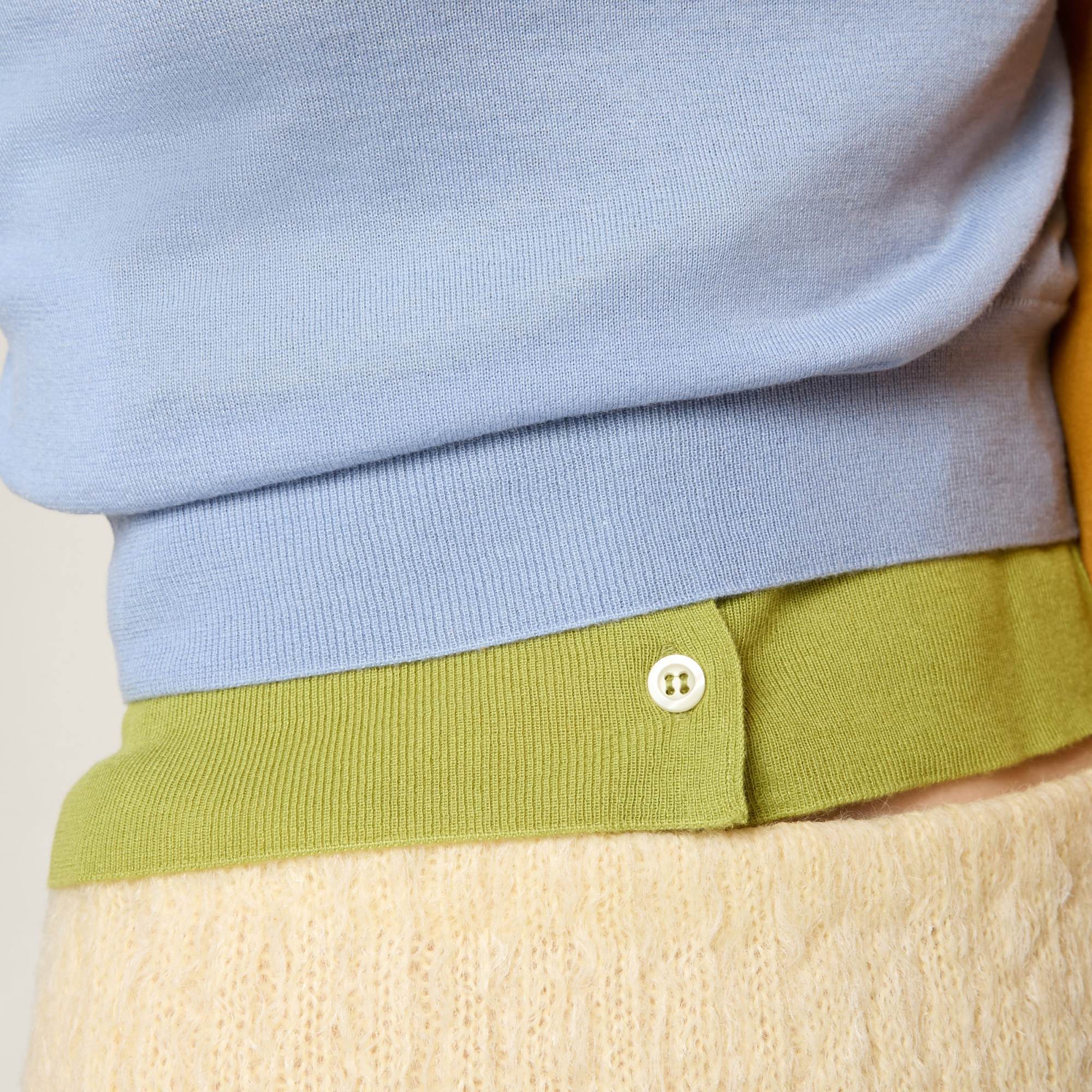 Miu Miu Silk And Cashmere V-neck Sweater In Blue