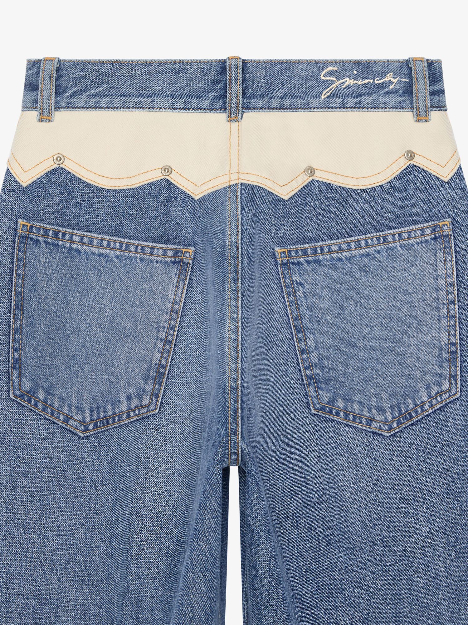 Givenchy Slim Fit Jeans In Denim With Yoke In Denim Blue