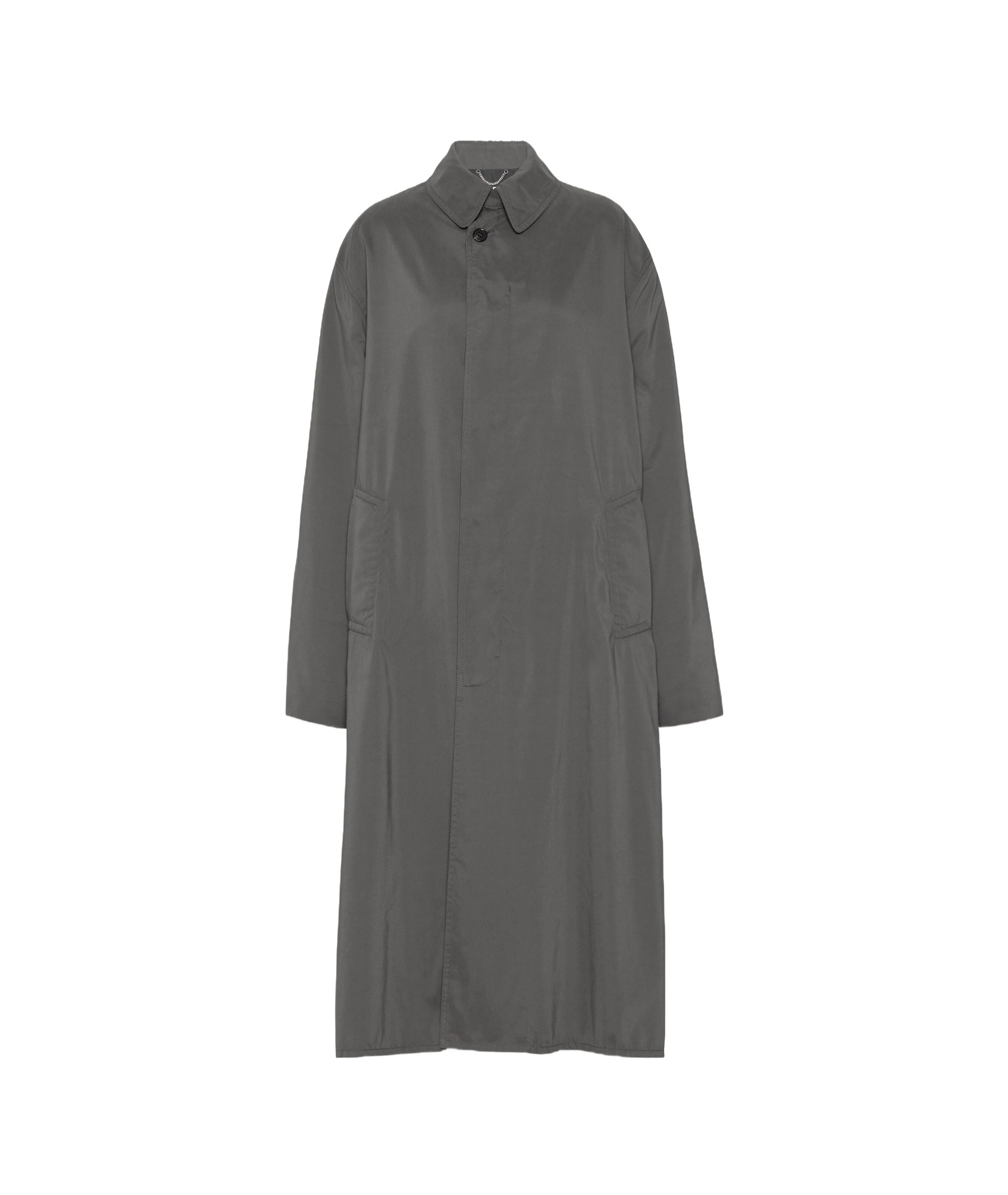Maison Margiela Peached Trench Coat In Dark Gray