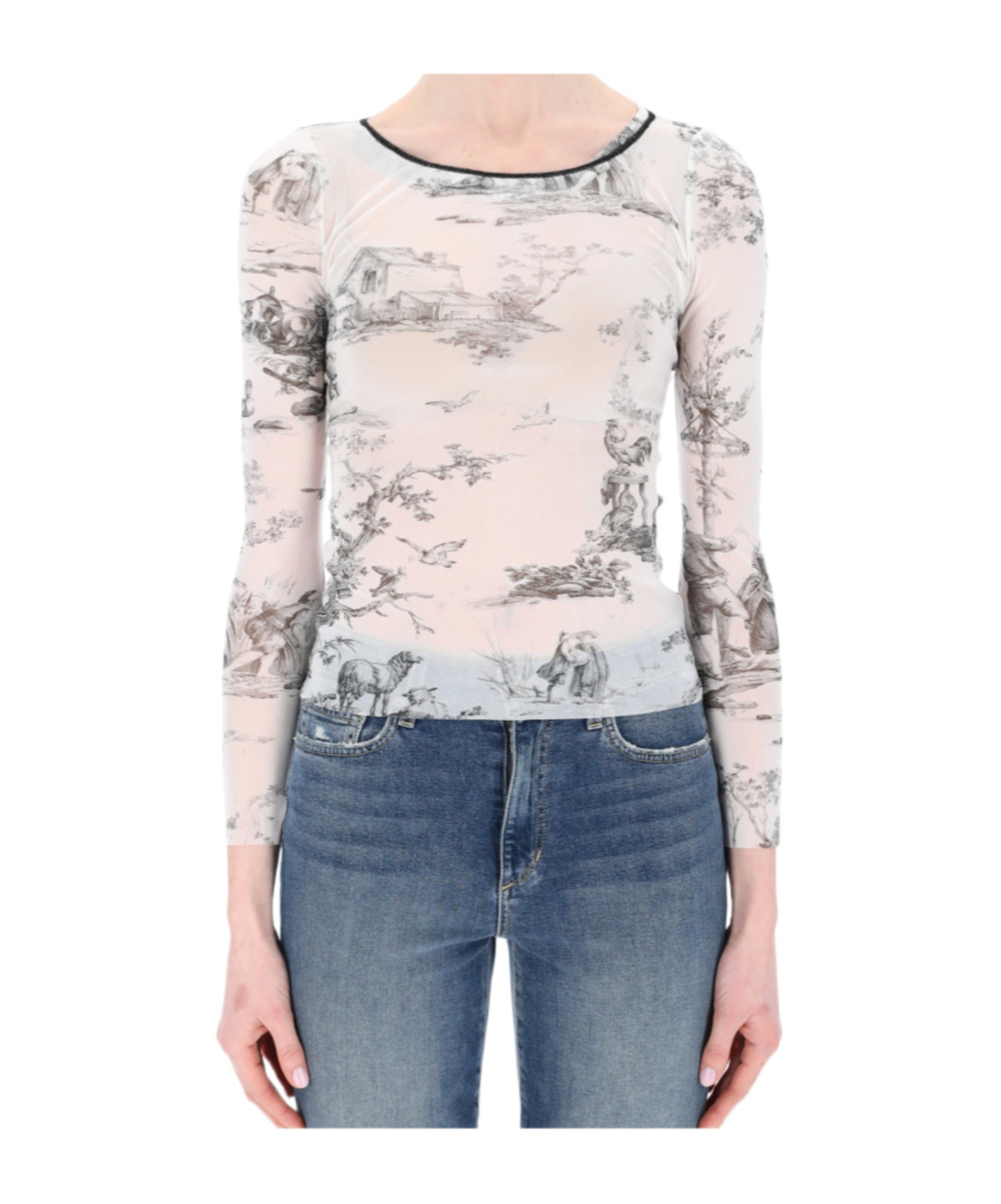 Philosophy Di Lorenzo Serafini Toile De Jouy-print Top In Blue