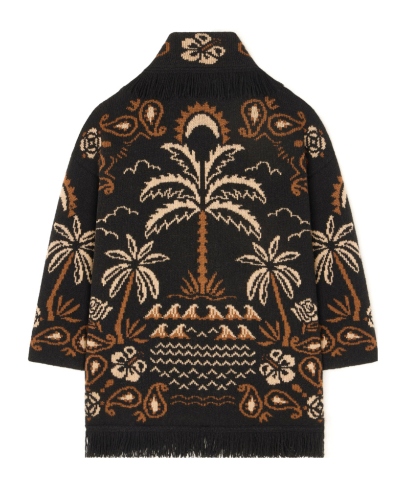 Alanui Glimpse Of Eden Wool And Cashmere Cardigan In Multi