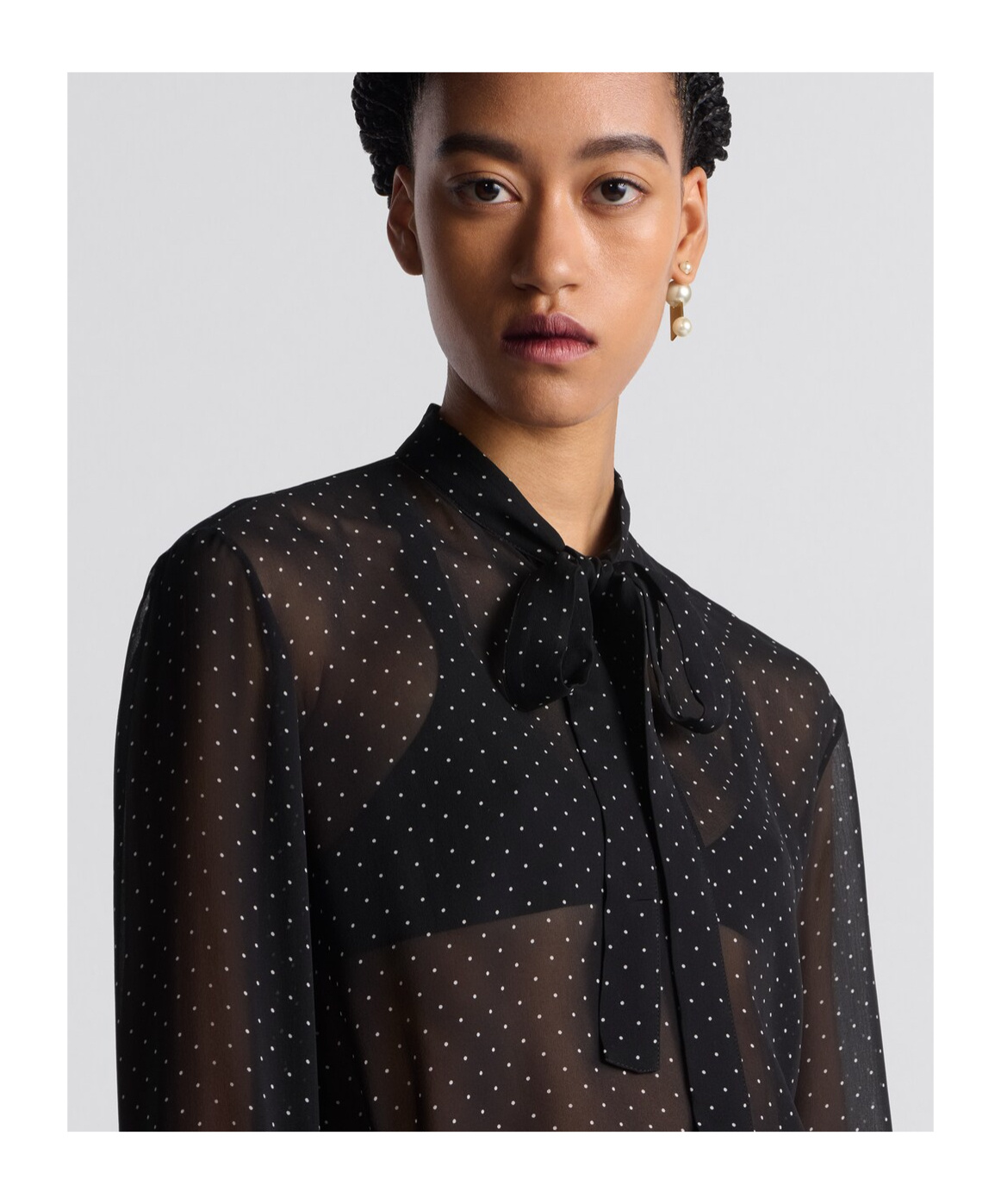 Dior Embroidery Lace Collar Shirt In Black