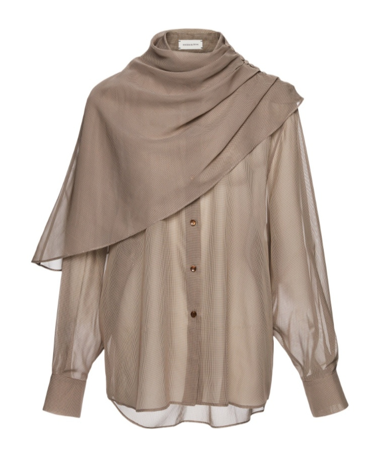Magda Butrym Classic Oversized Shirt In Brown In Brown