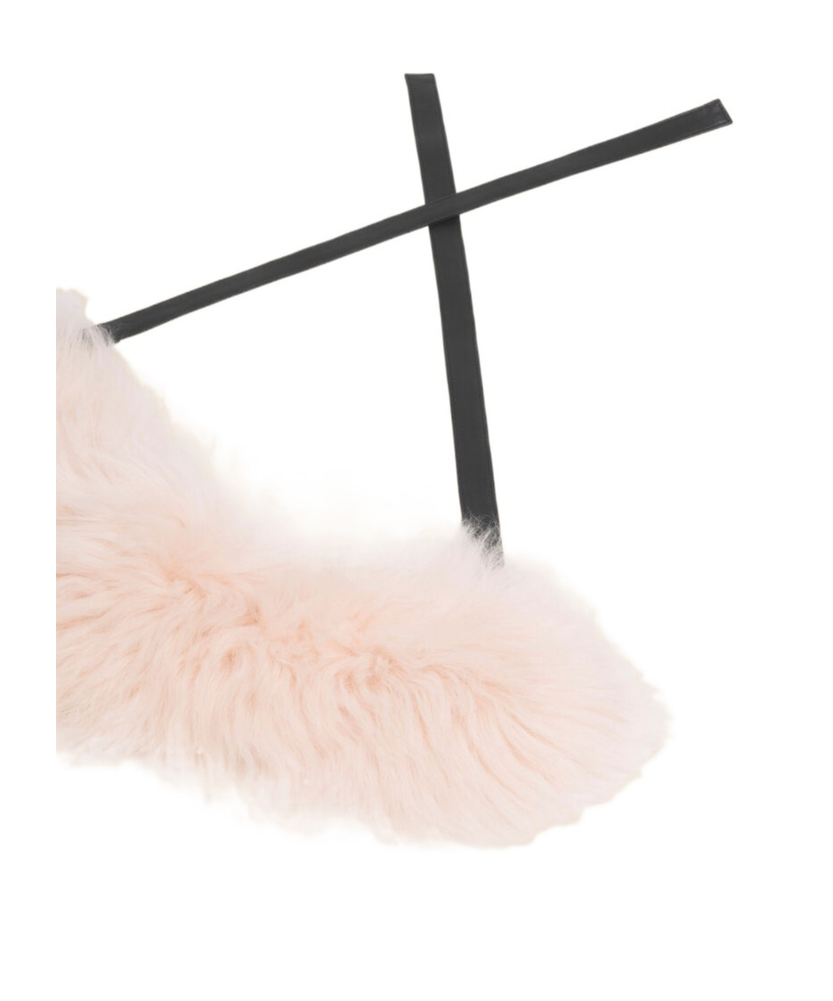 Marni Shearling Self-tie Scarf In Pink
