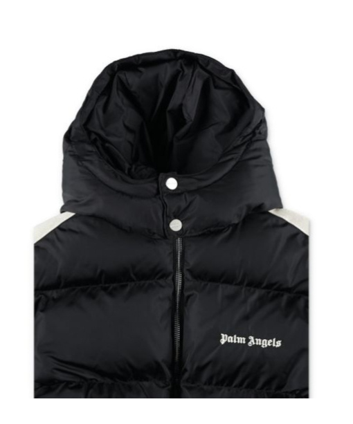 Palm Angels Kids Logo Embroidered Padded Jacket In Black