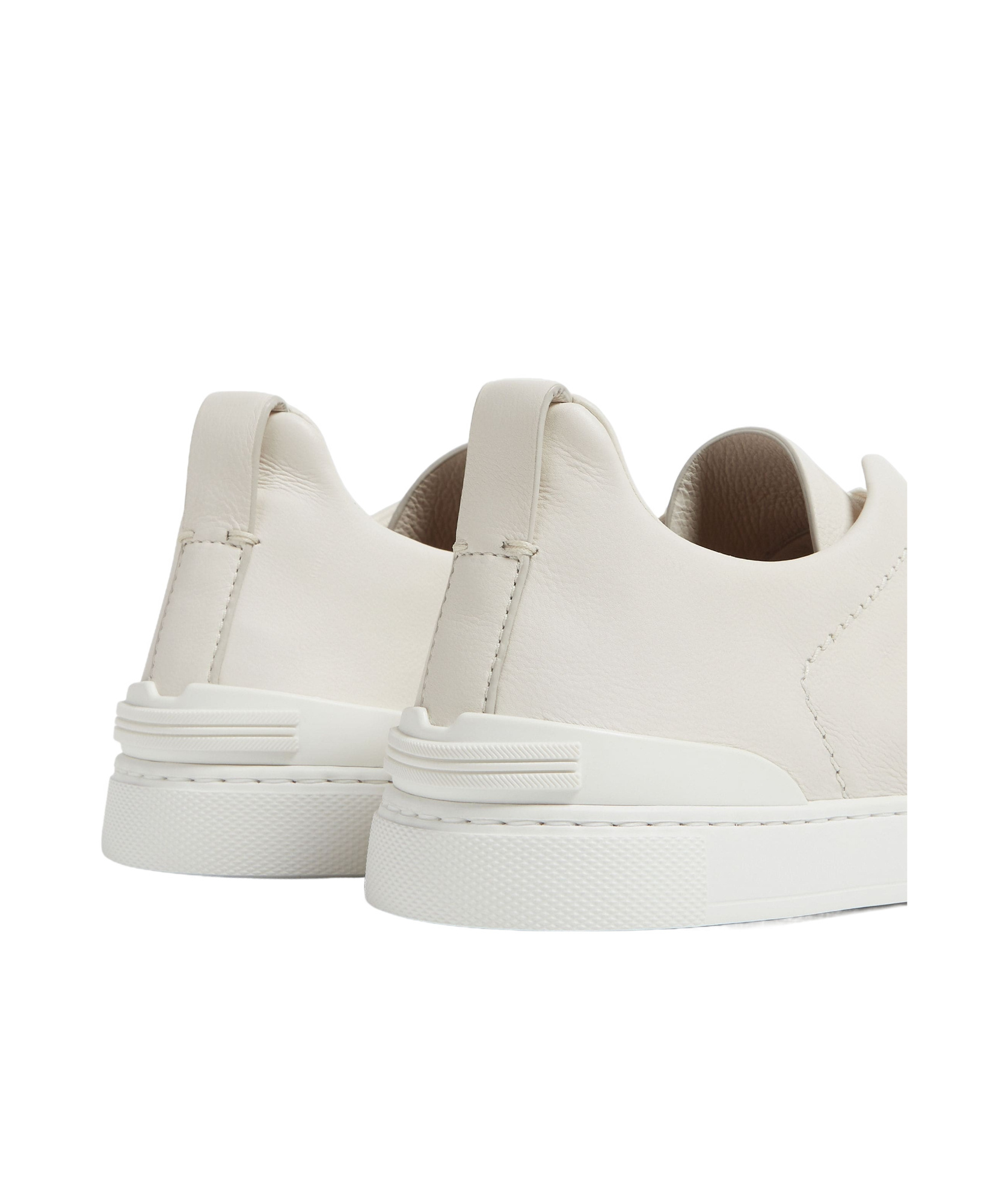 Zegna Triple Stitch Deerskin Leather Slip-on Sneaker In White
