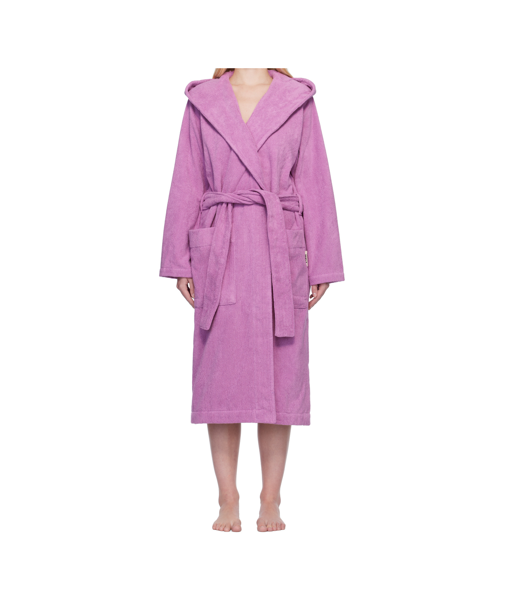 Tekla Terry Hooded Bathrobe In Purple