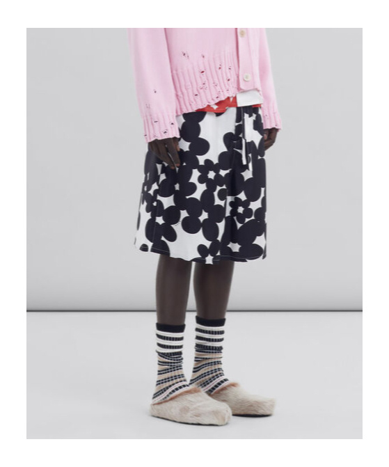 Marni Trousers Floral Print In Black