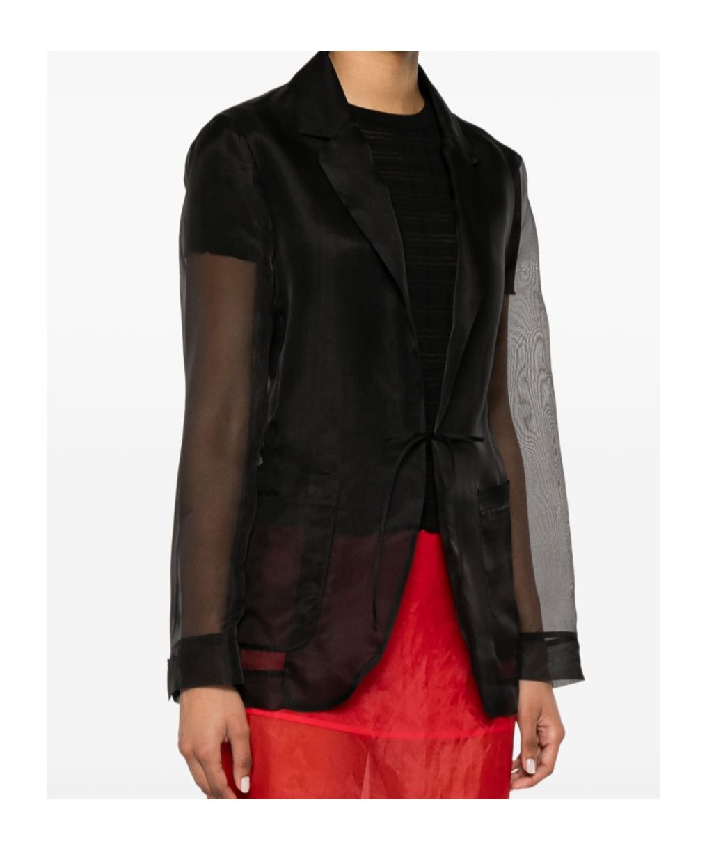 Shop Forte Forte Silk Blazer In Black