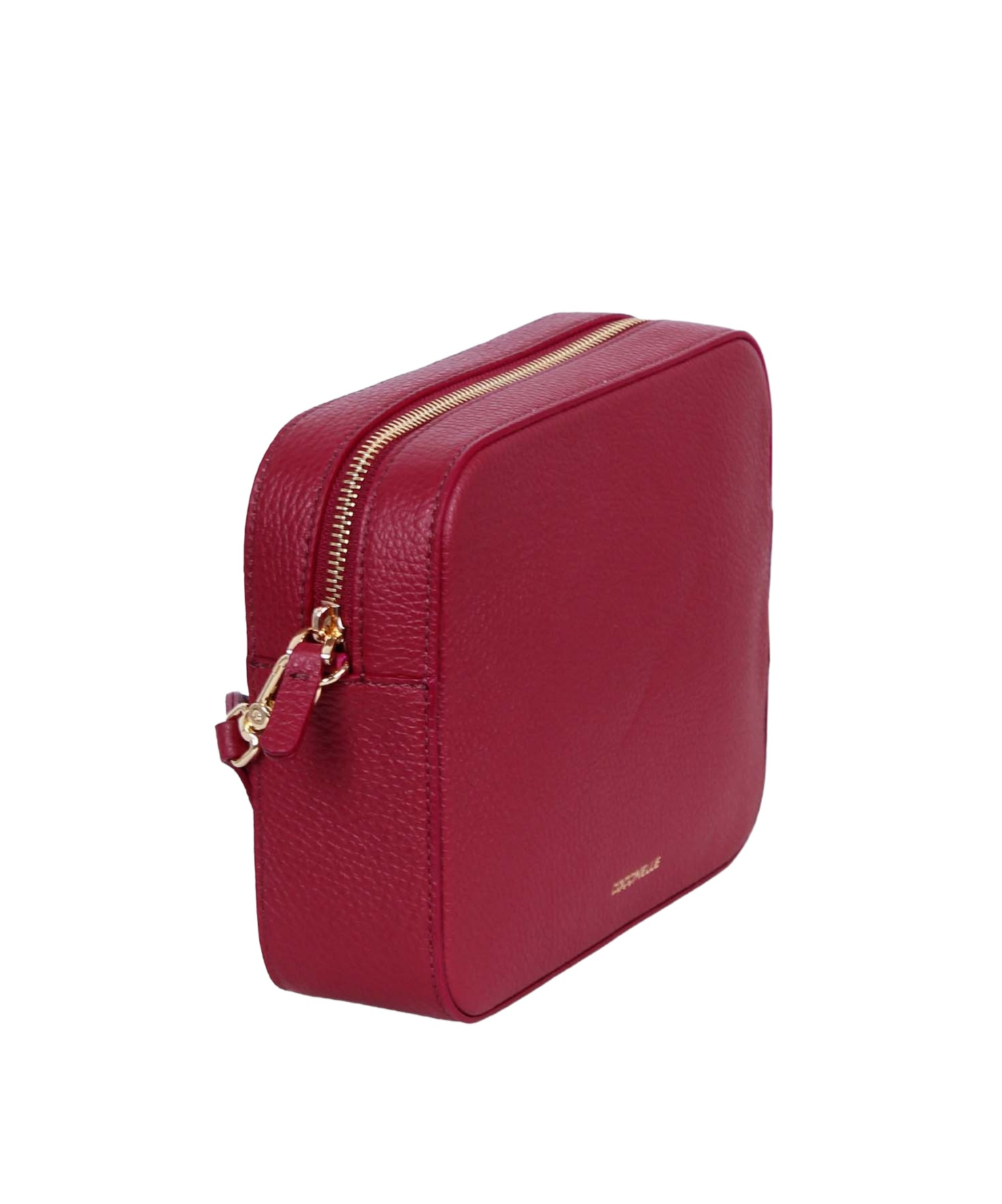 Coccinelle Tebe Logo Stamp Zip-up Crossbody Bag In Red