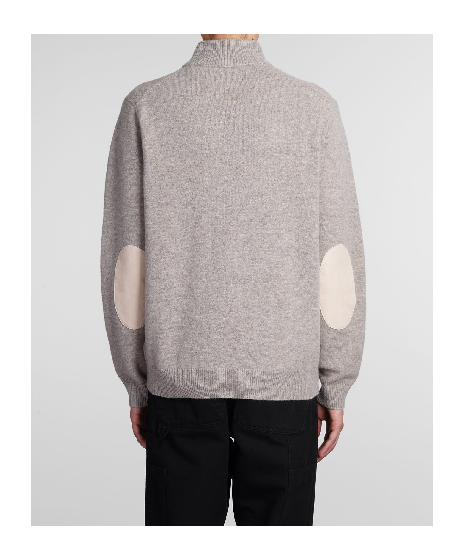 Barbour Buttoned High-neck Knit Jumper In Gray