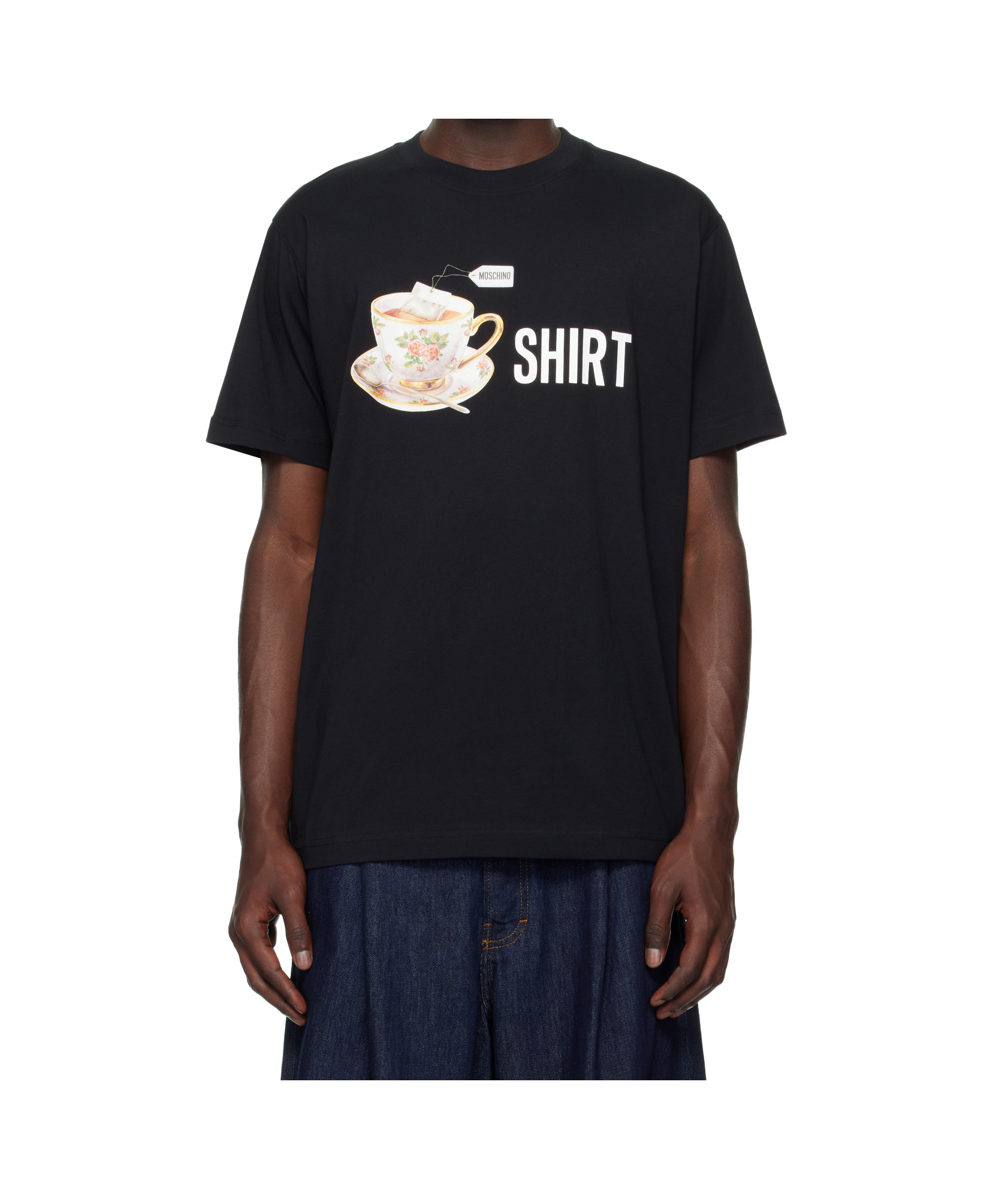 Moschino T-shirt Whit Maxi Print In Black