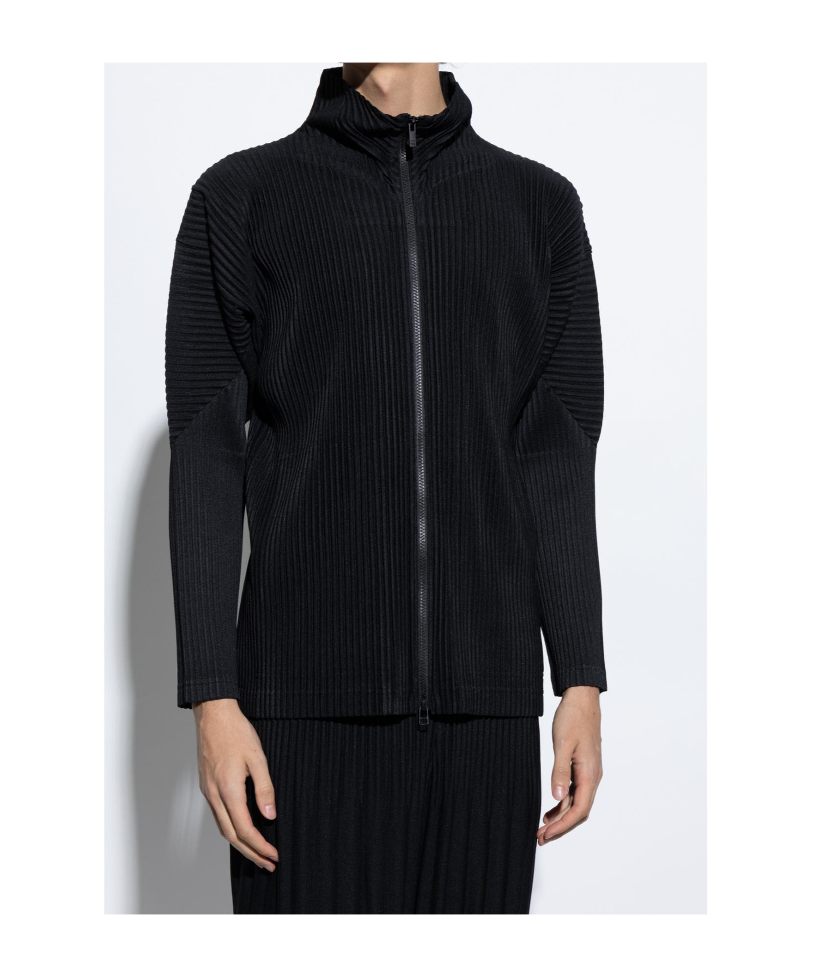 Shop Issey Miyake Plissé Jacket In Black
