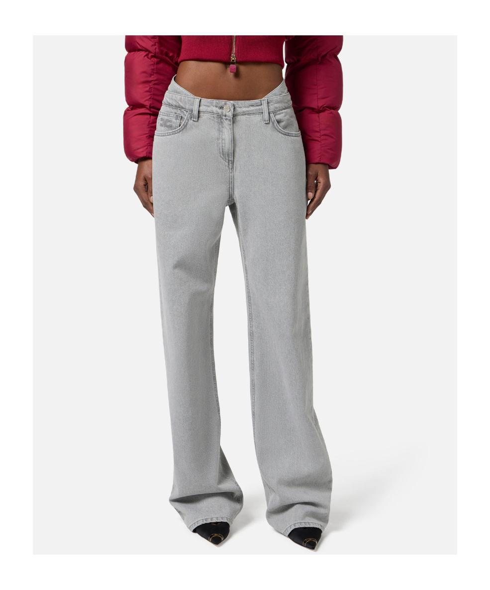 Elisabetta Franchi Embroidered-pocket Jeans In Blue
