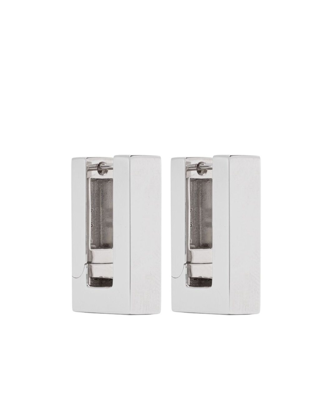 Tom Wood Square Pendant Earrings In White