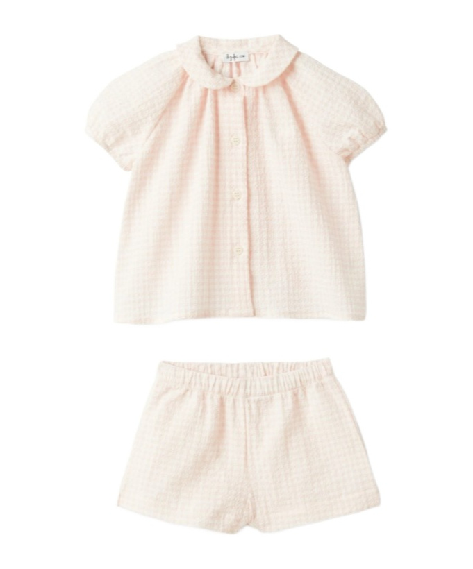 Il Gufo Gingham-pattern Shorts Set In White