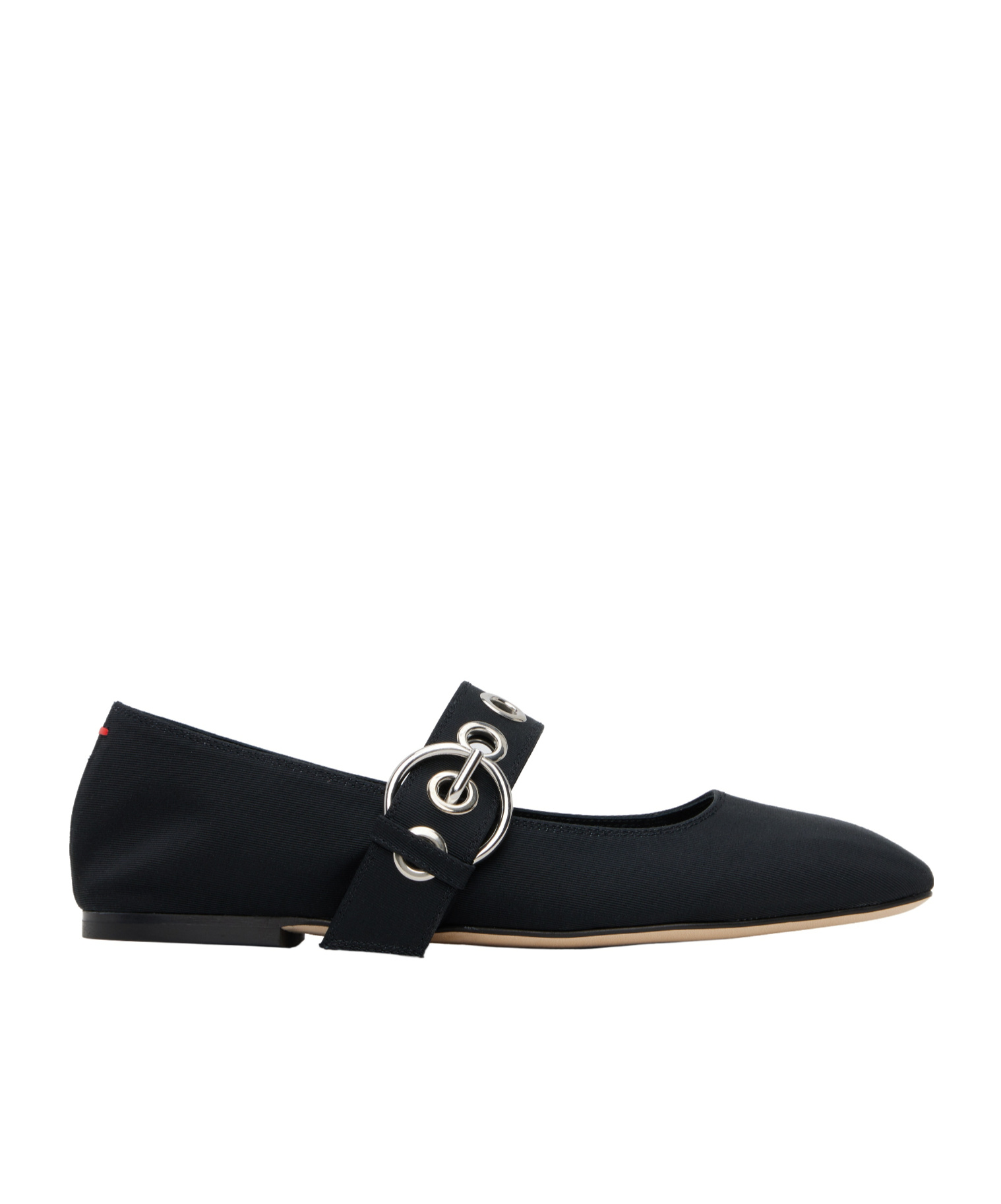 Aeyde Black Uma Eyelet Mary-jane Ballerina Flats In Black