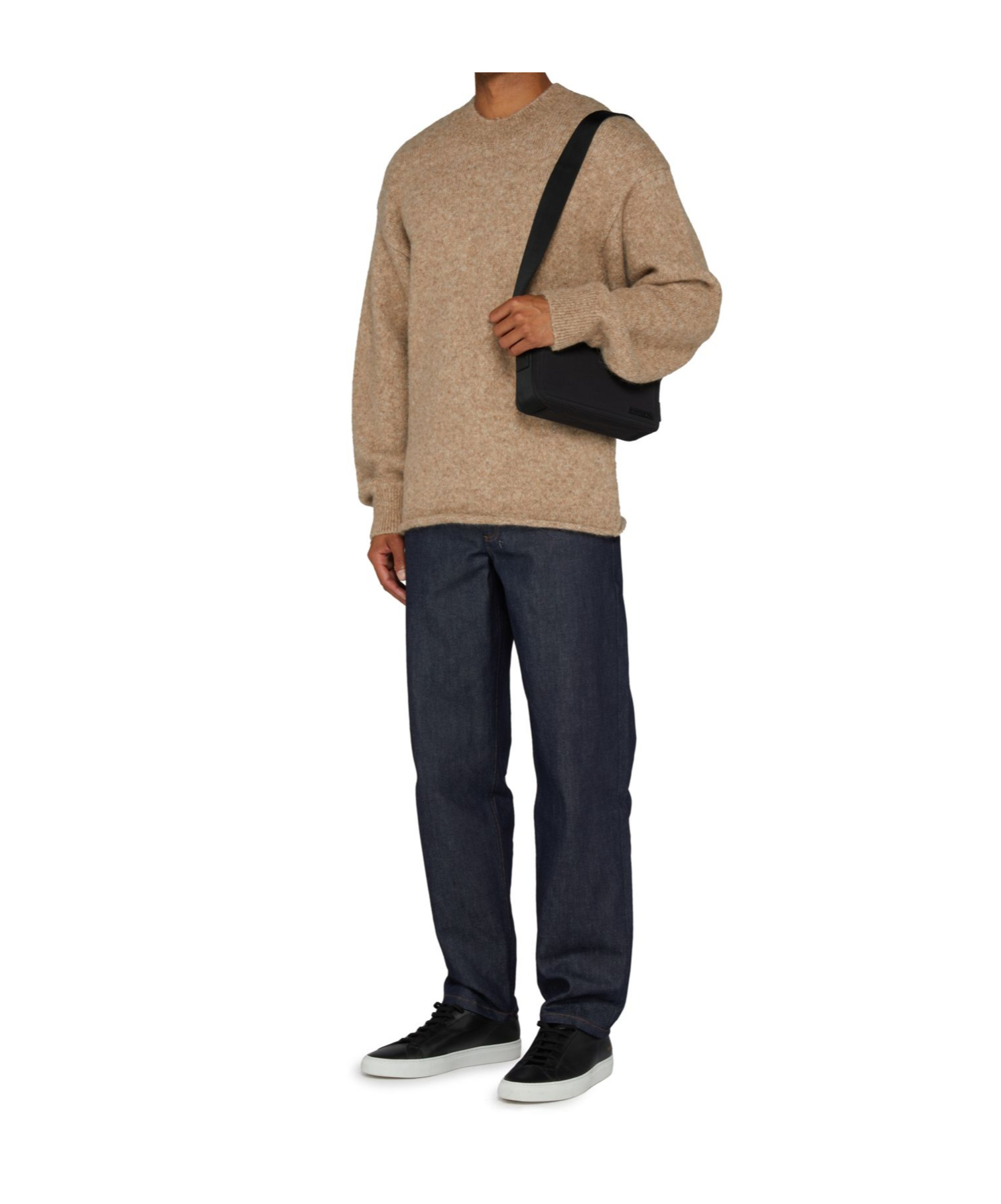 Jacquemus Logo Detailed Knitted Sweater In Beige