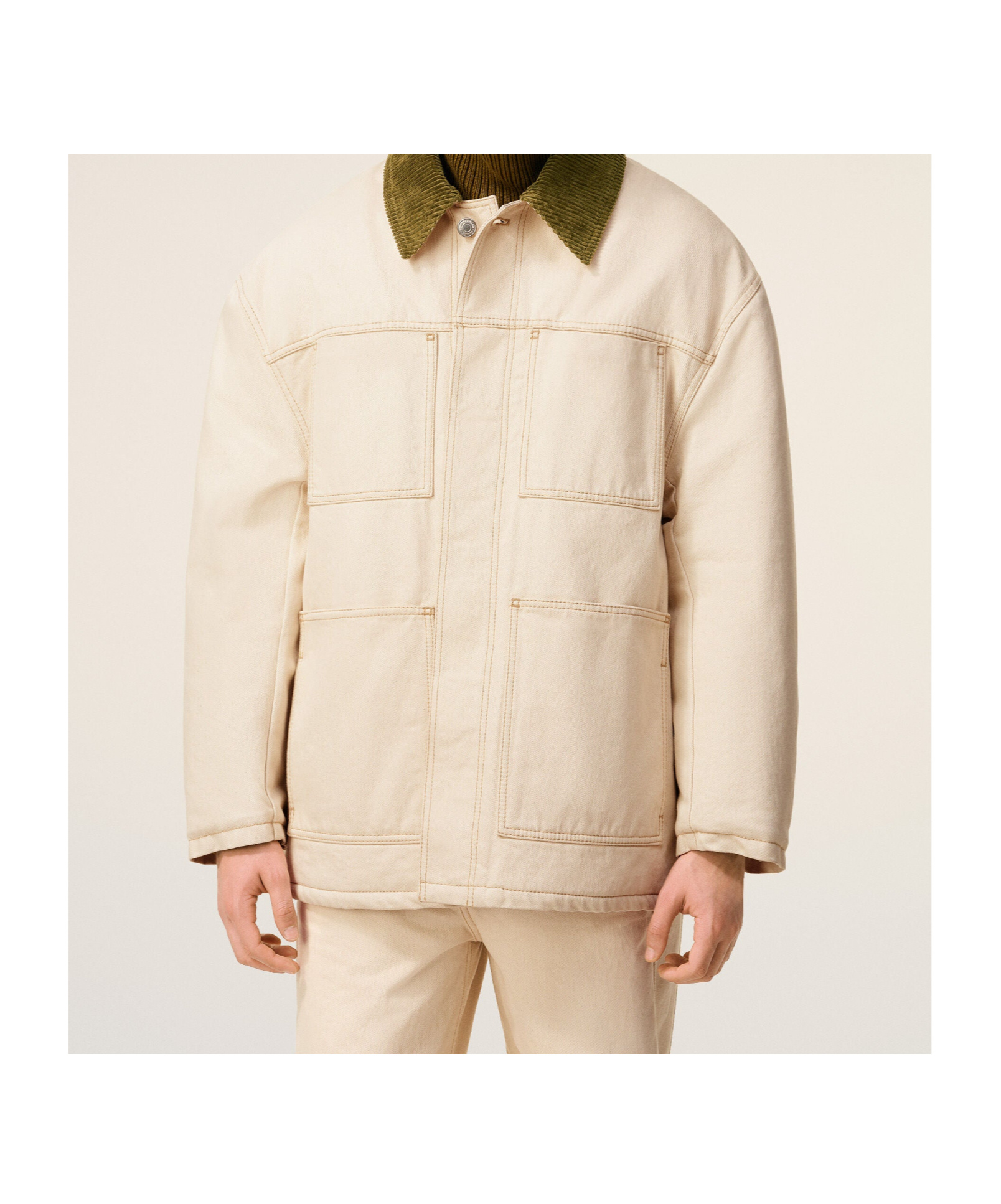 Ami Alexandre Mattiussi White Cotton Padded Worker Jacket White In Neutral