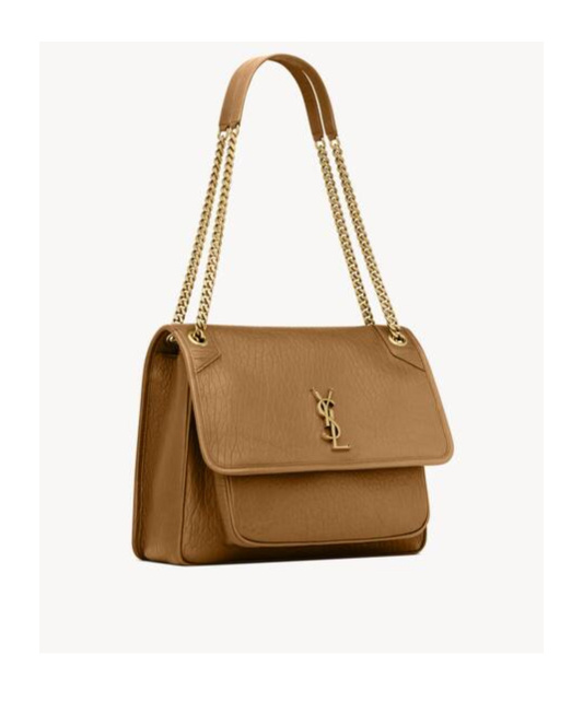 Saint Laurent Niki Large Grain Shoulder Bag In Brown