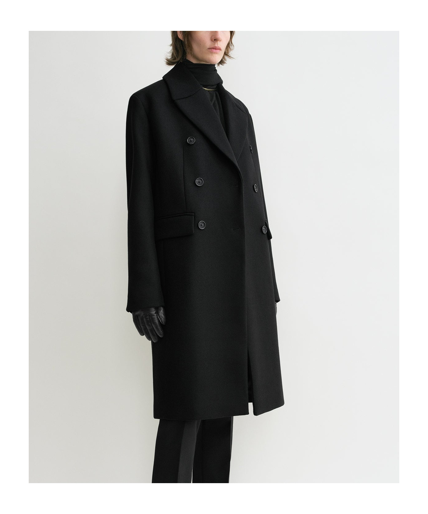 Totême Button Coat In Black