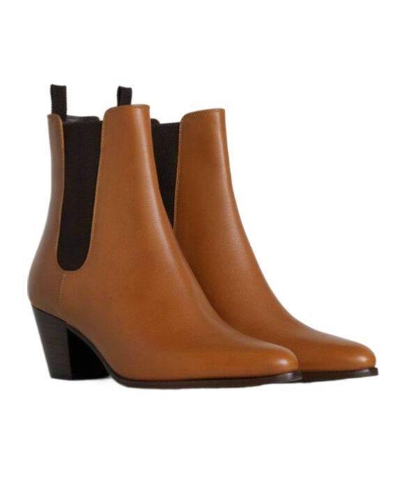Celine Smooth Short Boots In Brown
