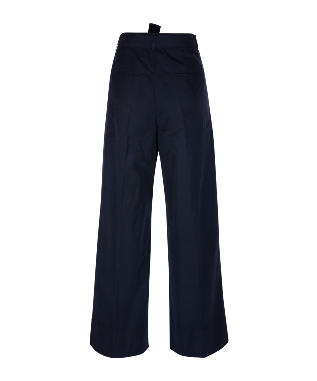 Max Mara Lace Up Casual Pants In Black