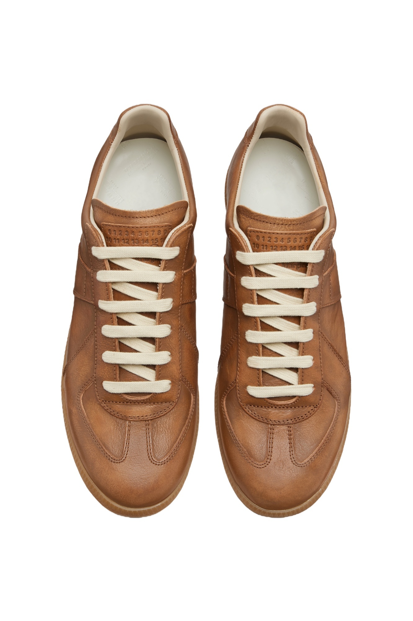 Maison Margiela Margiela Distressed Leather Replica Sneaker Brown In Brown