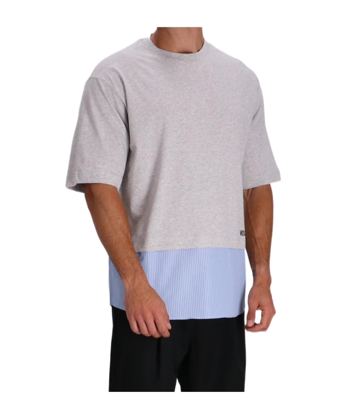 Moschino Two-tone Logo-print T-shirt In White