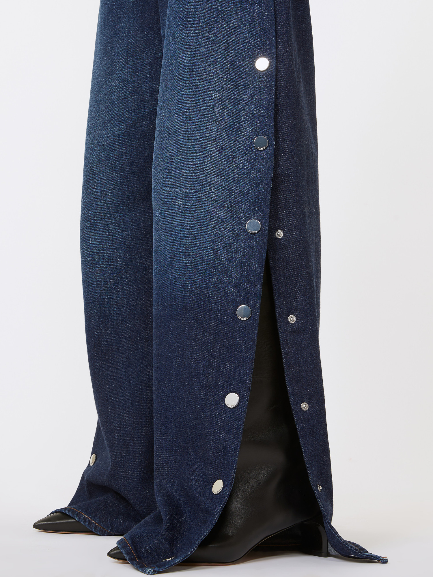 Sportmax Button-down Wide-leg Jeans In Blue