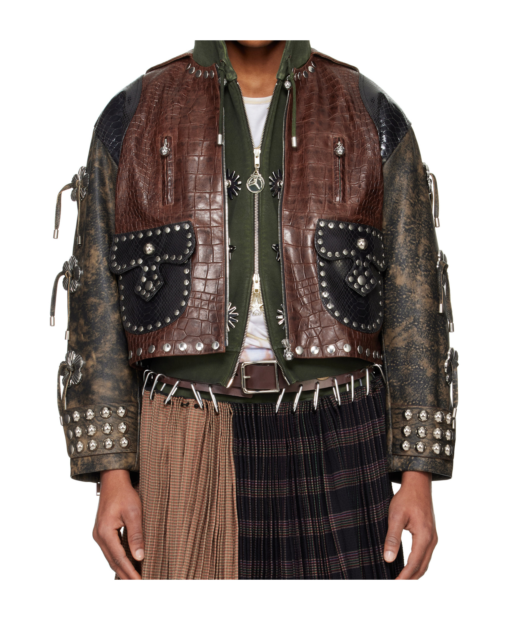 Chopova Lowena Brown Afterclap Leather Jacket In Brown