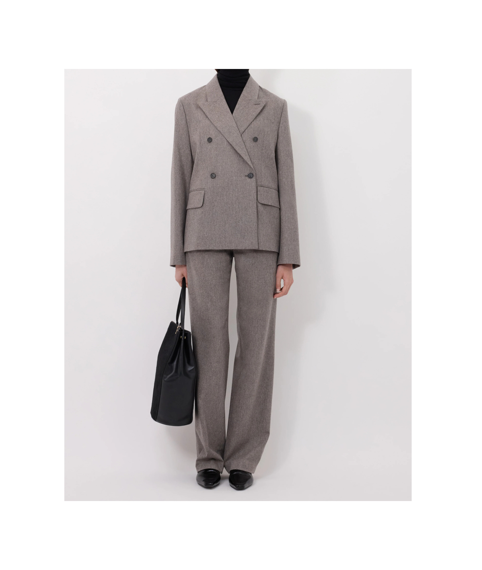 Loulou De Saison Peak-lapels Double-breasted Blazer In Gray