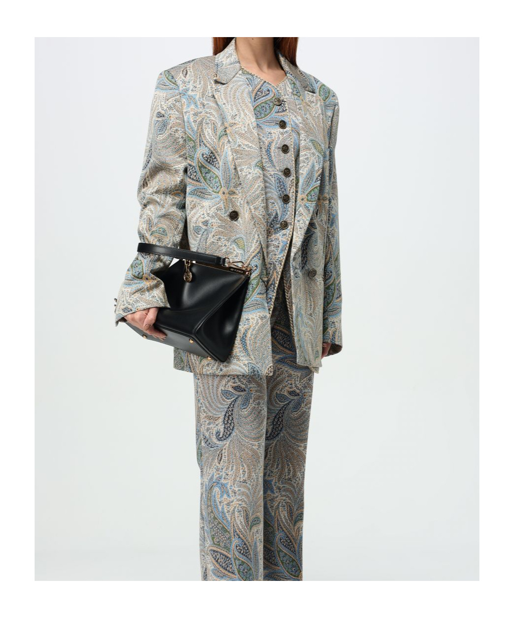 Etro Women's Double-breasted Jacket | Size 44 | Wrca007099jje15 Color S9880 In Gray