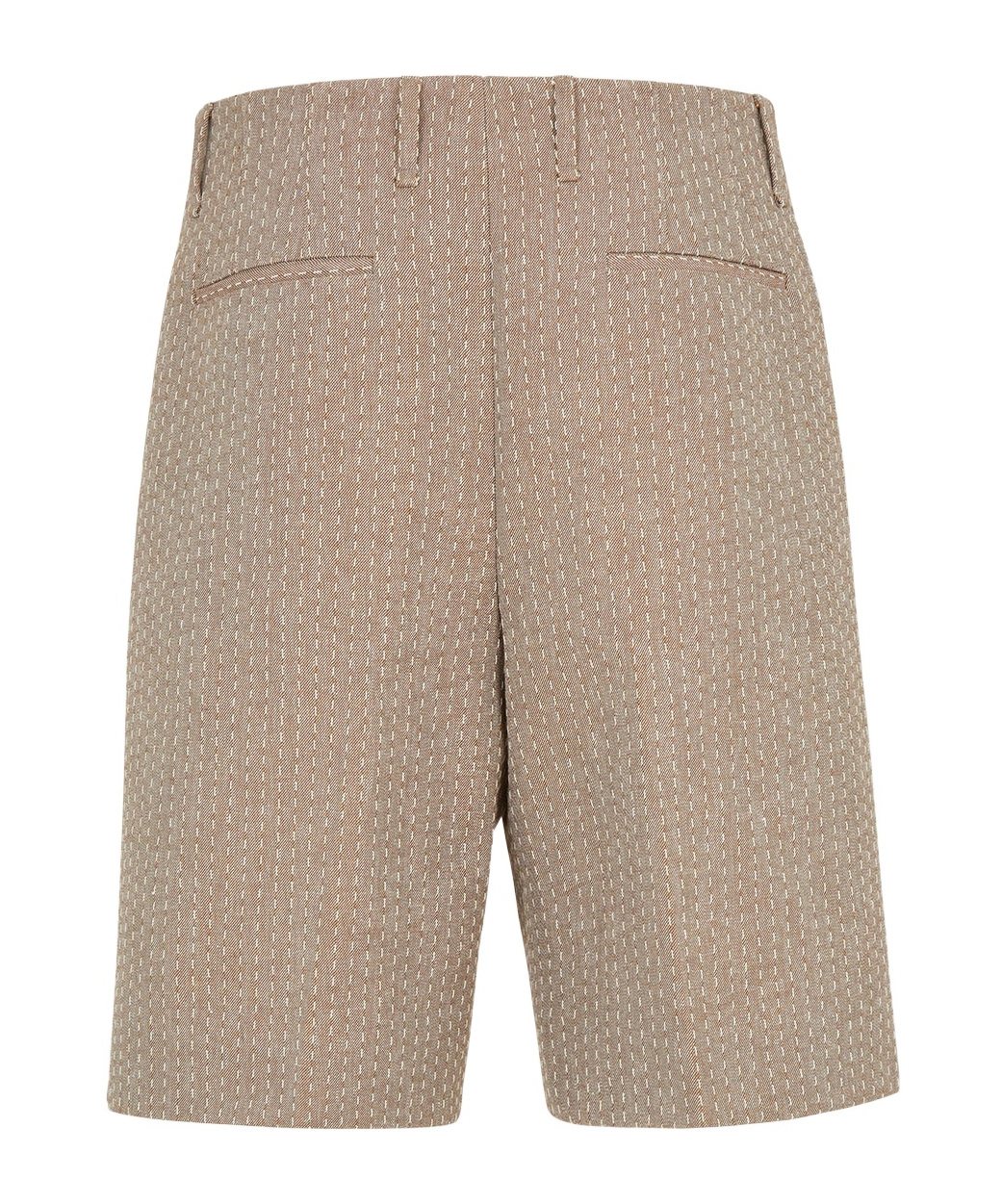 Fendi Stitching Jacquard Wool Bermuda Shorts In Nude