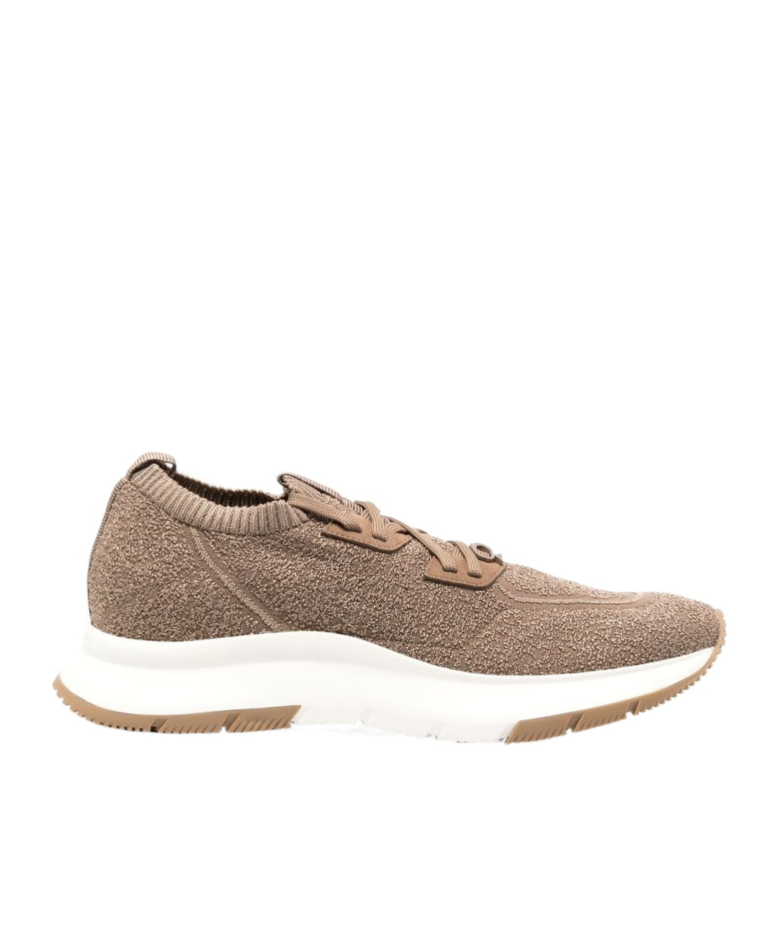 Gianvito Rossi Glover Stretch Knit Low-top Sneakers In Brown