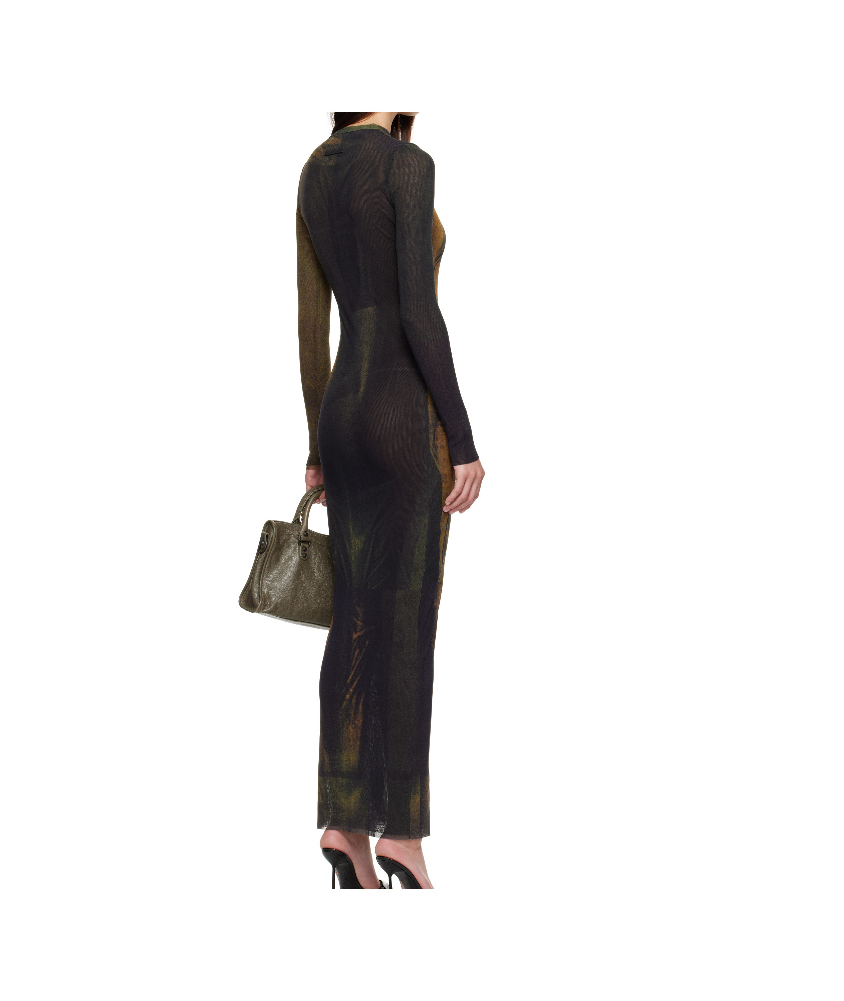 Jean Paul Gaultier Ssense Exclusive Green Printed Acid Water Maxi Dress In Multi