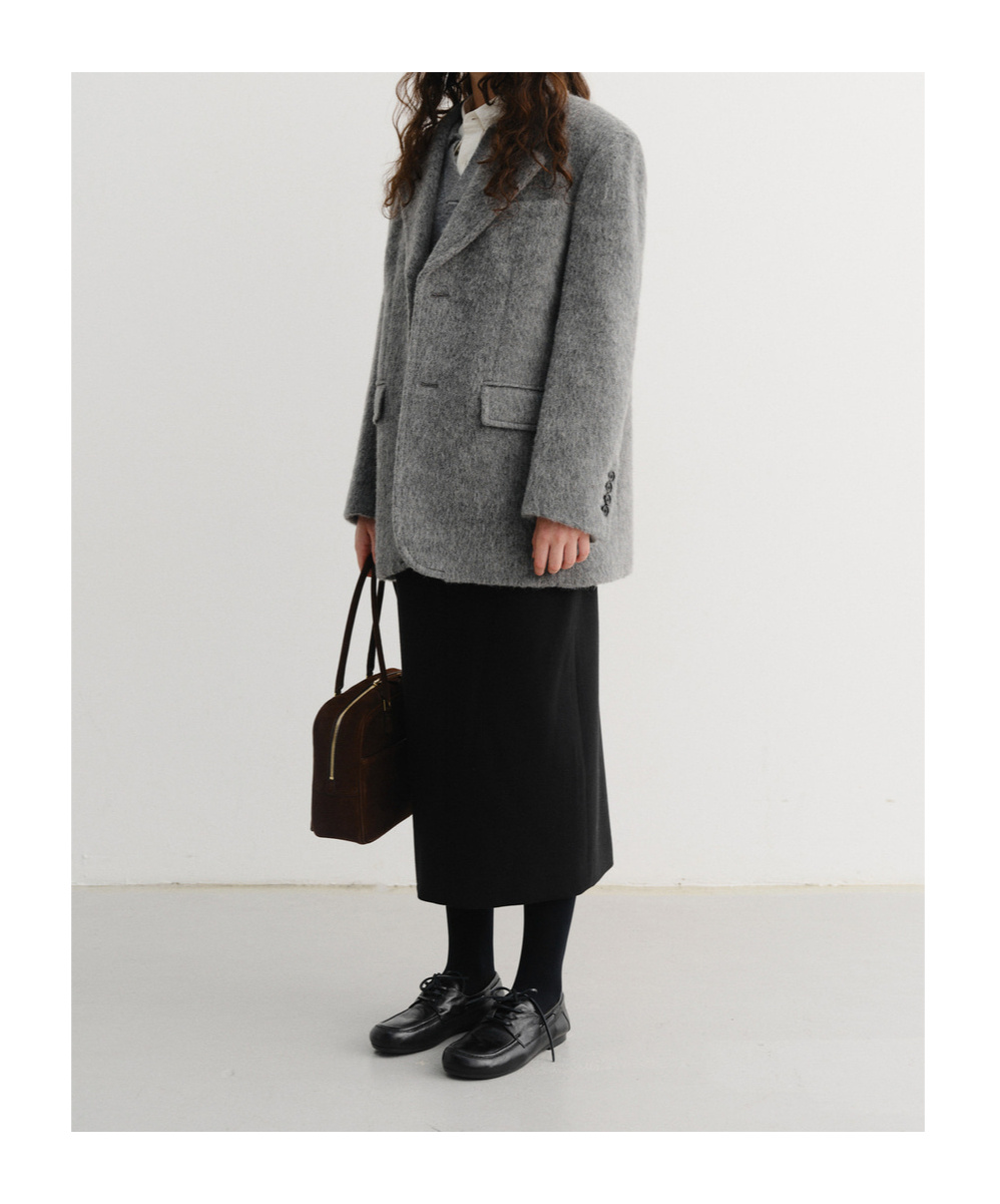 Dunst Unisex Alpaca Blazer Coat In Gray