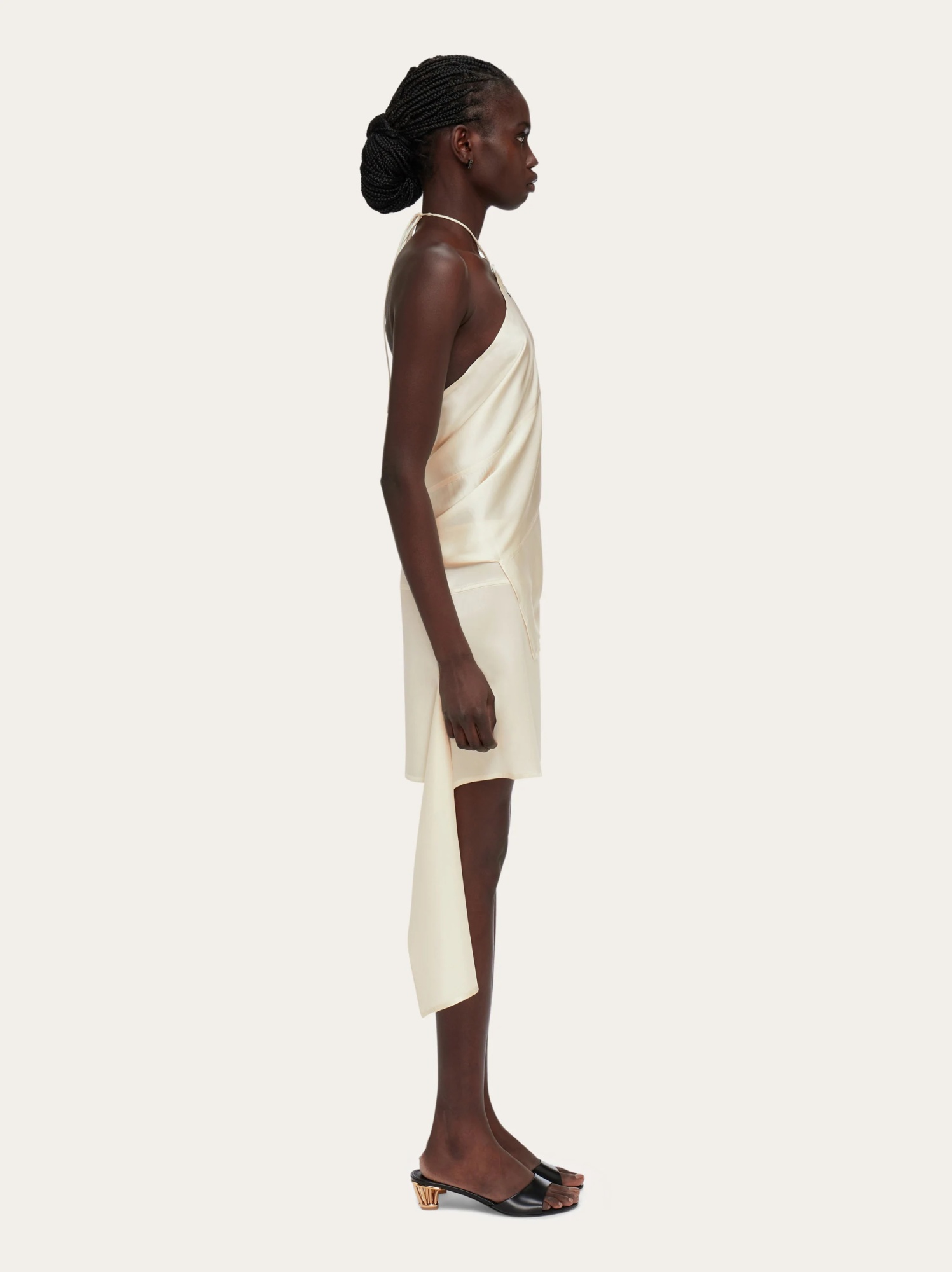 Ferragamo Salvatore  Halterneck Satin Top In White