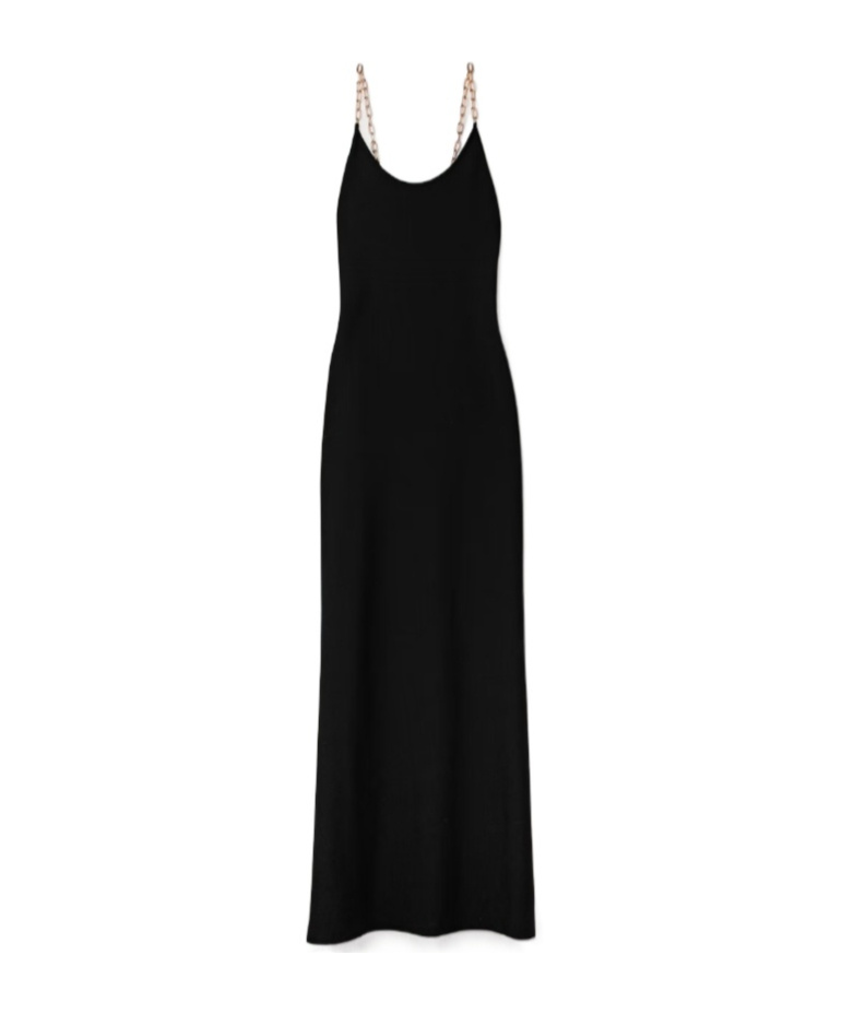 Gabriela Hearst Adeona Chain-detailed Silk Maxi Dress In Black