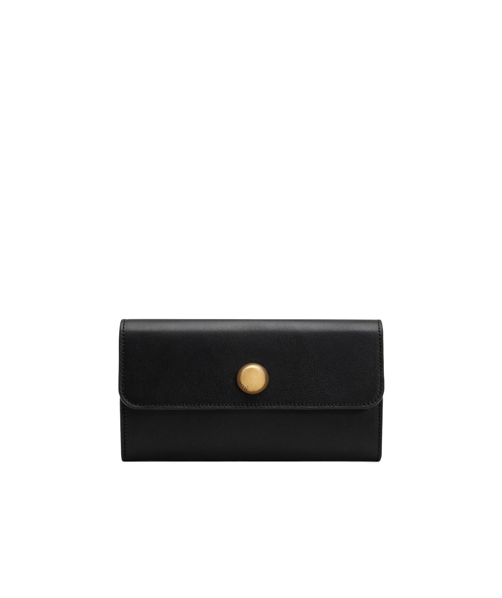 Ami Alexandre Mattiussi Black Smooth Leather Carrousel Continental Wallet In Black