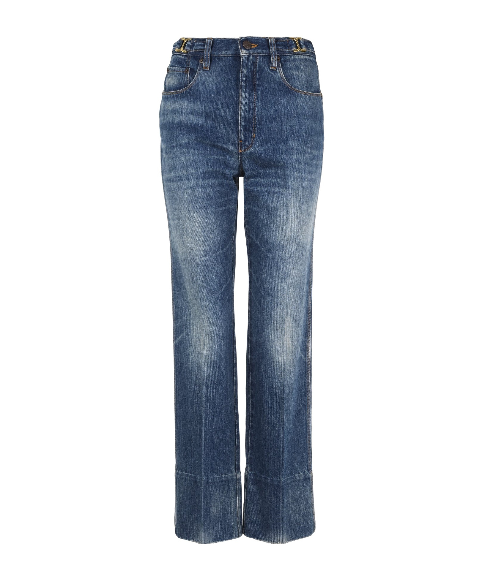 Chloé Snake Capsule High Rise Jeans In Blue