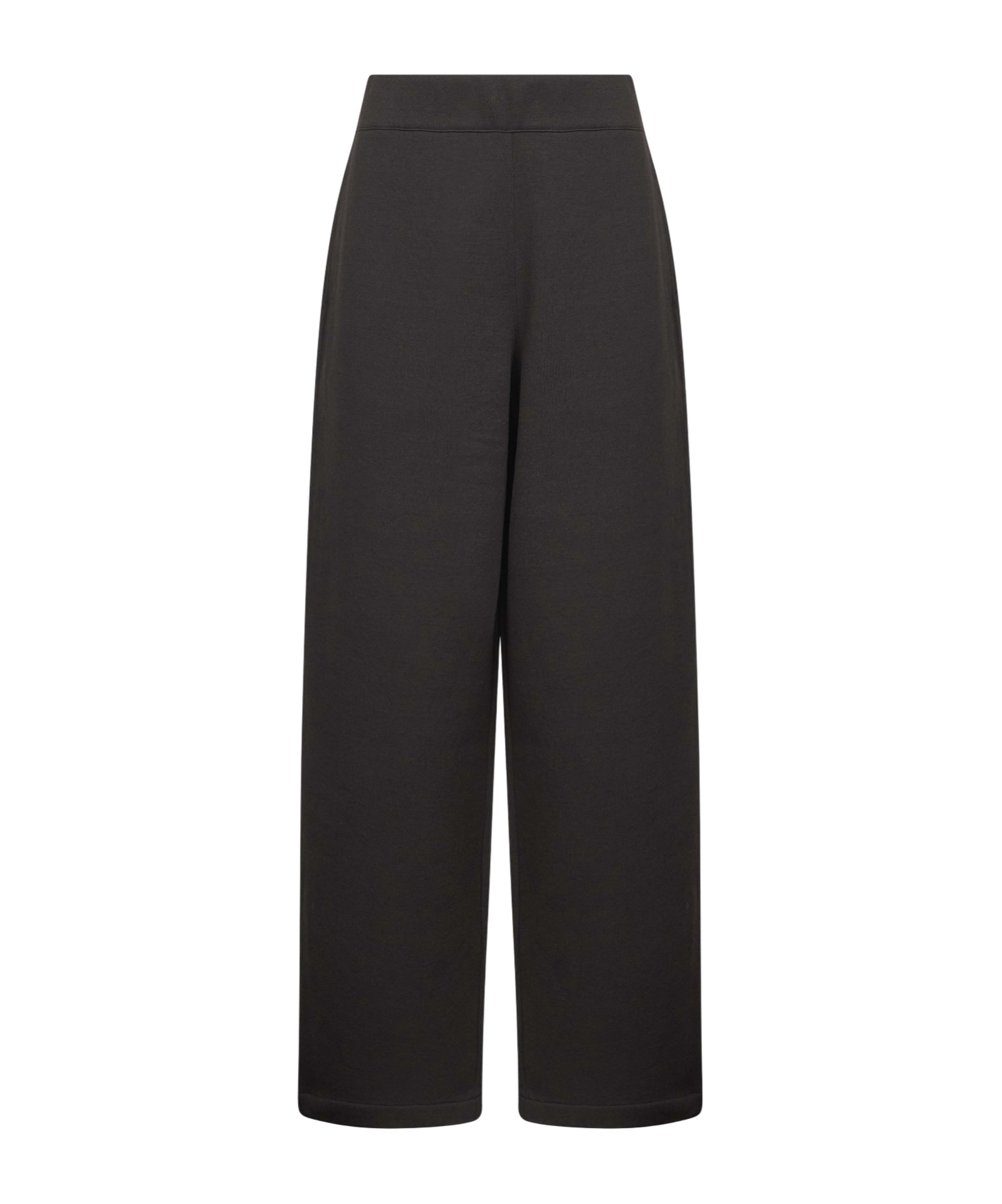 Lemaire Women Brown Cotton Fleece Relaxed Large Trousers In Black