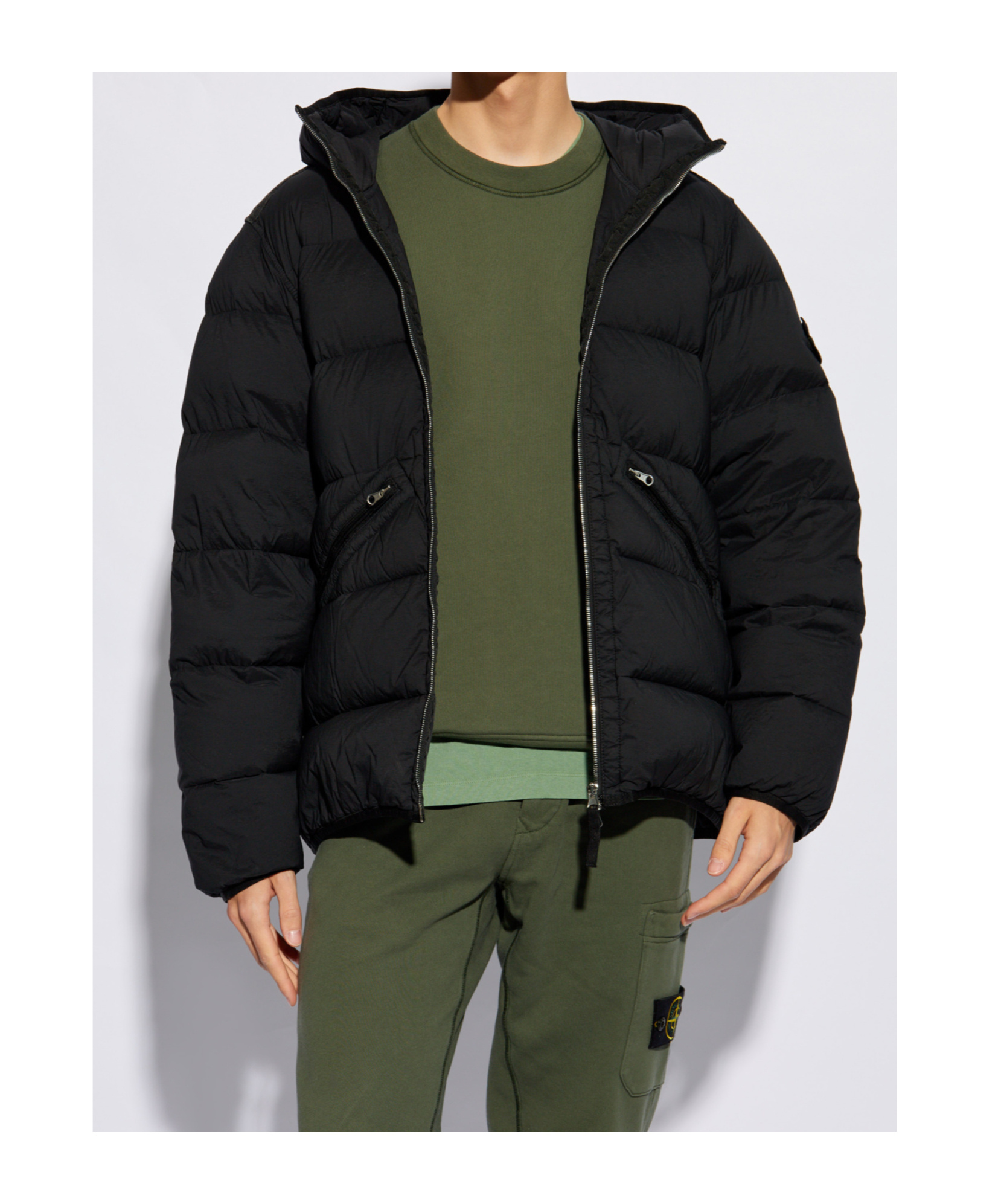 STONE ISLAND HOODED PUFFER JACKET 