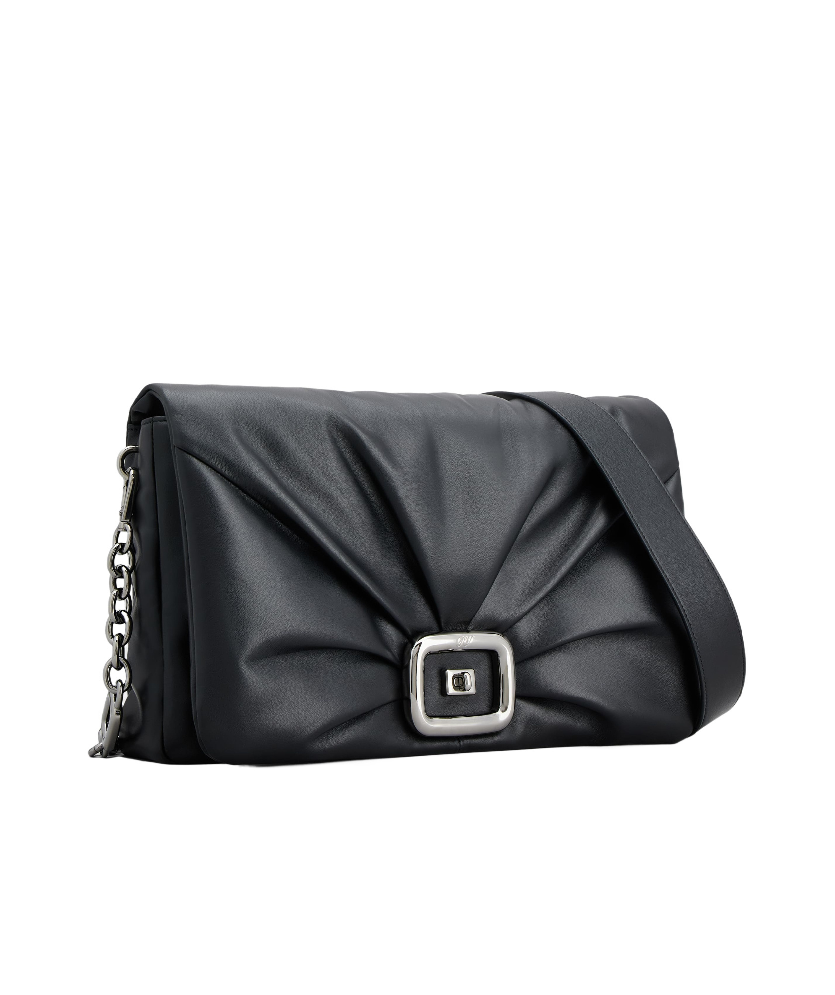 Roger Vivier Pleated Shoulder Bag In Black
