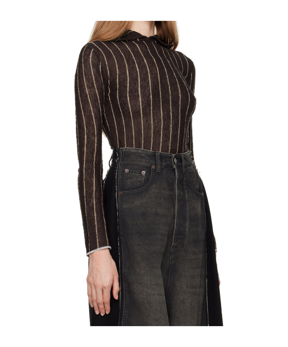 Mm6 Maison Margiela Long-sleeved Hooded Sweater In Black