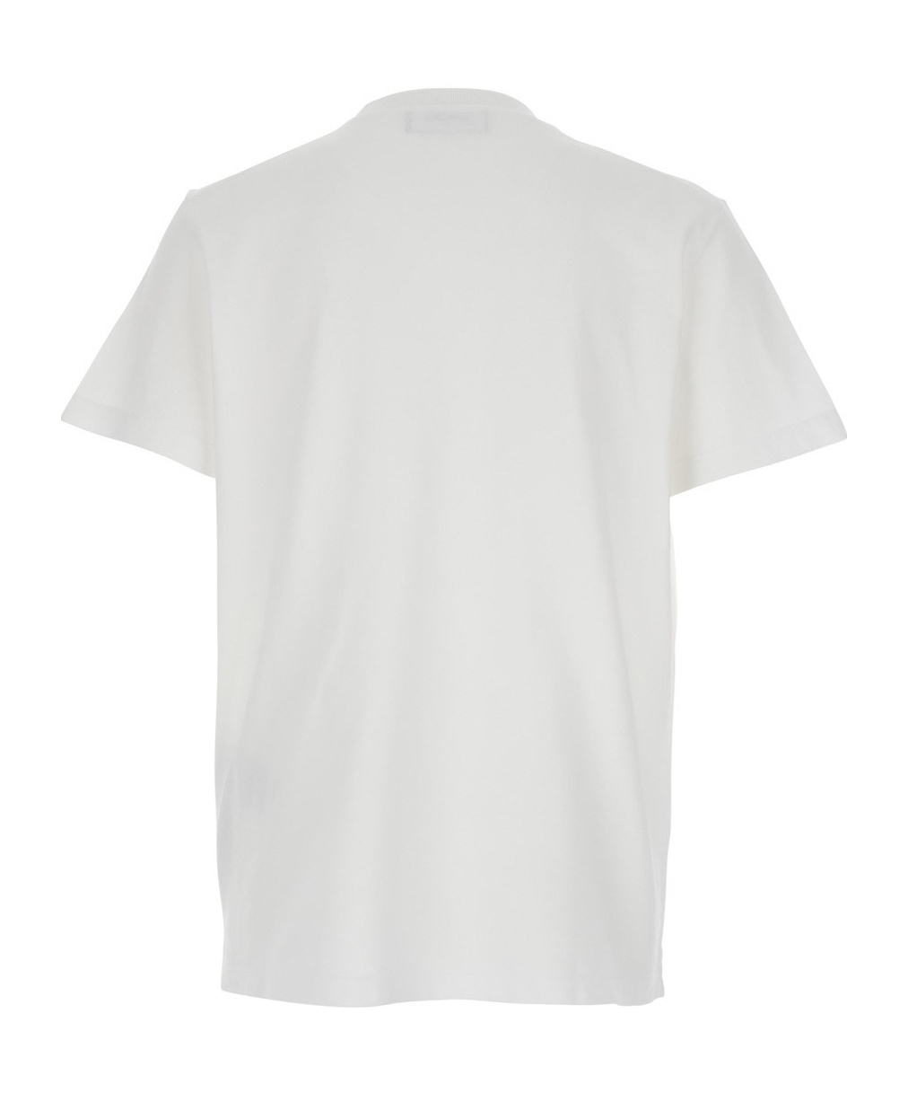 Dsquared2 White T-shirt With Lettering Logo Printed On The Chest In Cotton Man In White