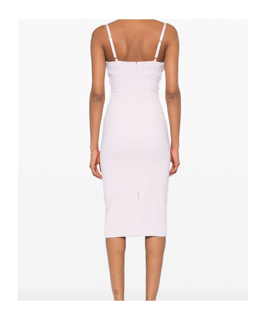 Elisabetta Franchi Fitted Midi Dress In White