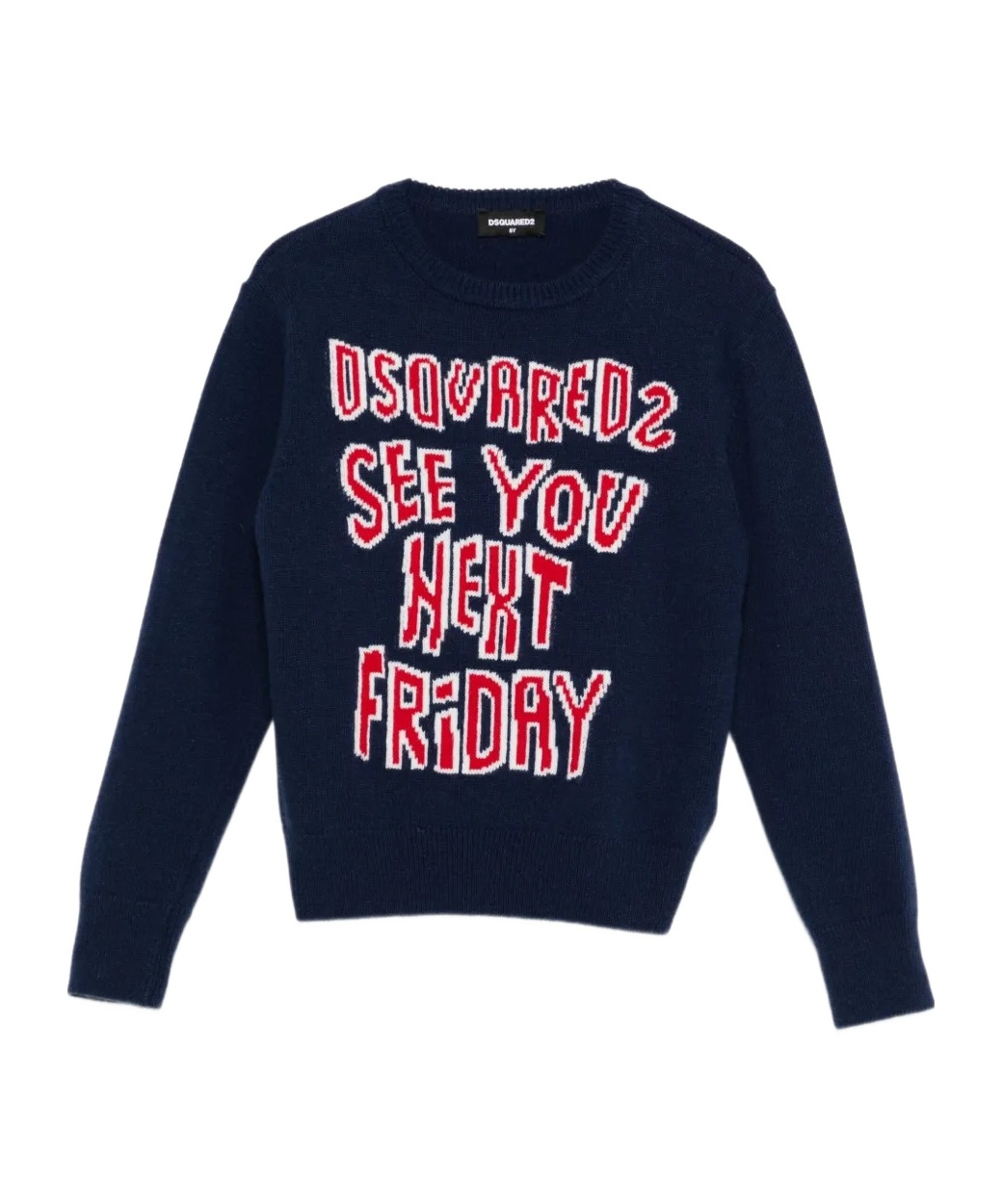Dsquared2 Kids' Intarsia-logo Sweater In Blue